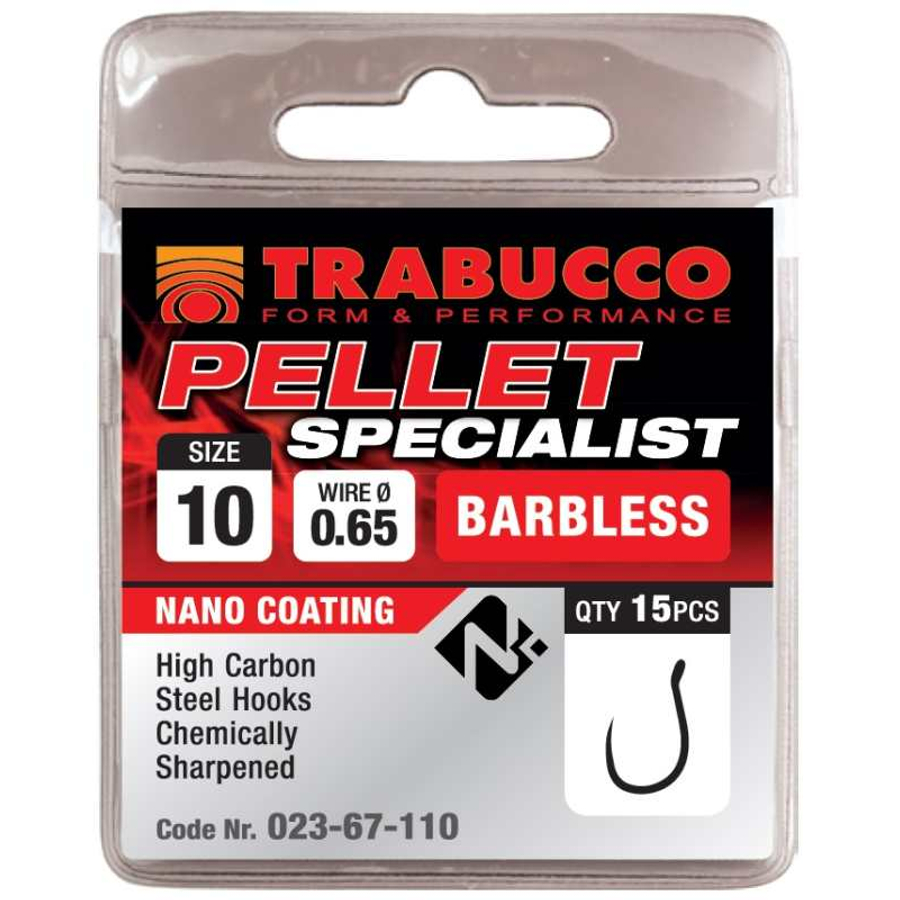 Trabucco Pellet Specialist Barbless szakáll nélküli horog, méret: 12